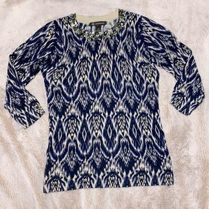 INC embellished ikat sweater
